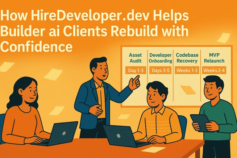 How hiredeveloper. Dev helps builder. Ai clients