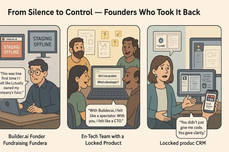 Helping builder. Ai clients reclaim control with hiredeveloper. Dev