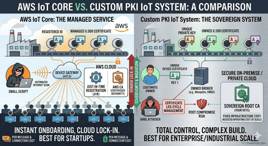 AWS IoT Core vs custom PKI IoT