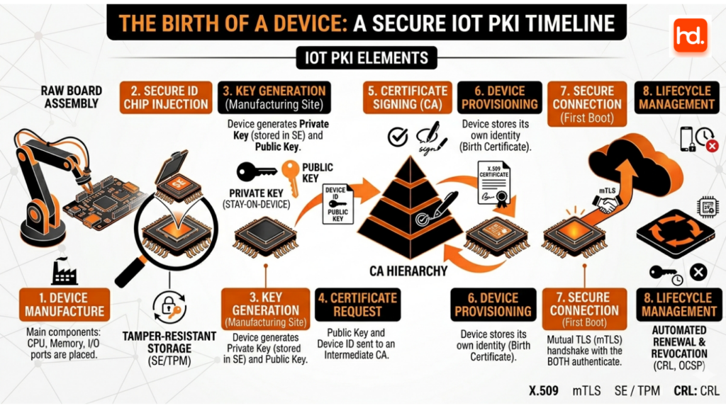 IoT PKI timeline and device lifecycle