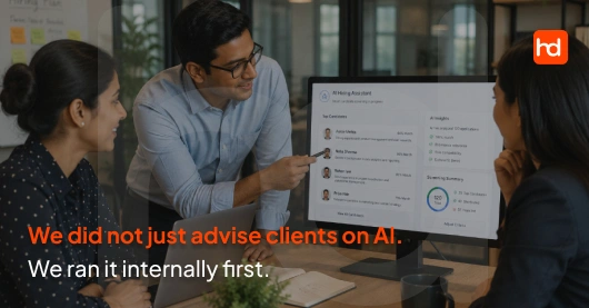 We did not just advise clients on AI. We ran it internally first.